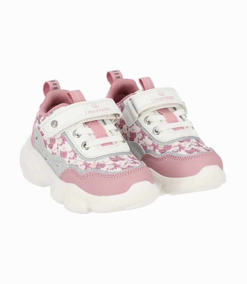Zapatilla bebés con luces rosado Limonada-0