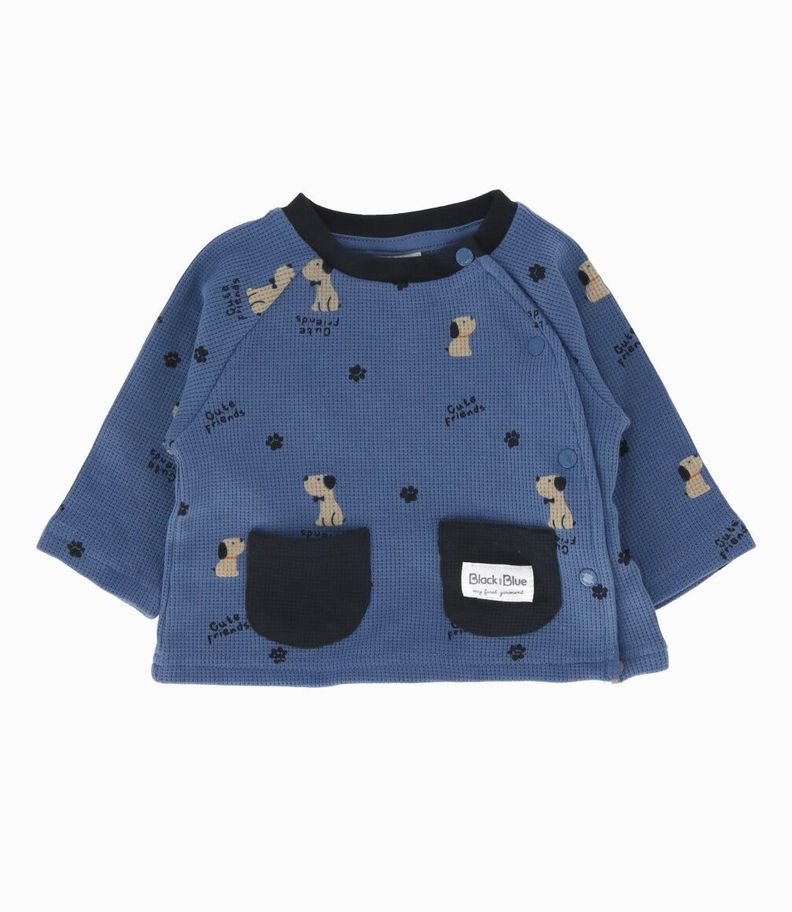 Conjunto recién nacido de perritos celeste Black and Blue-1