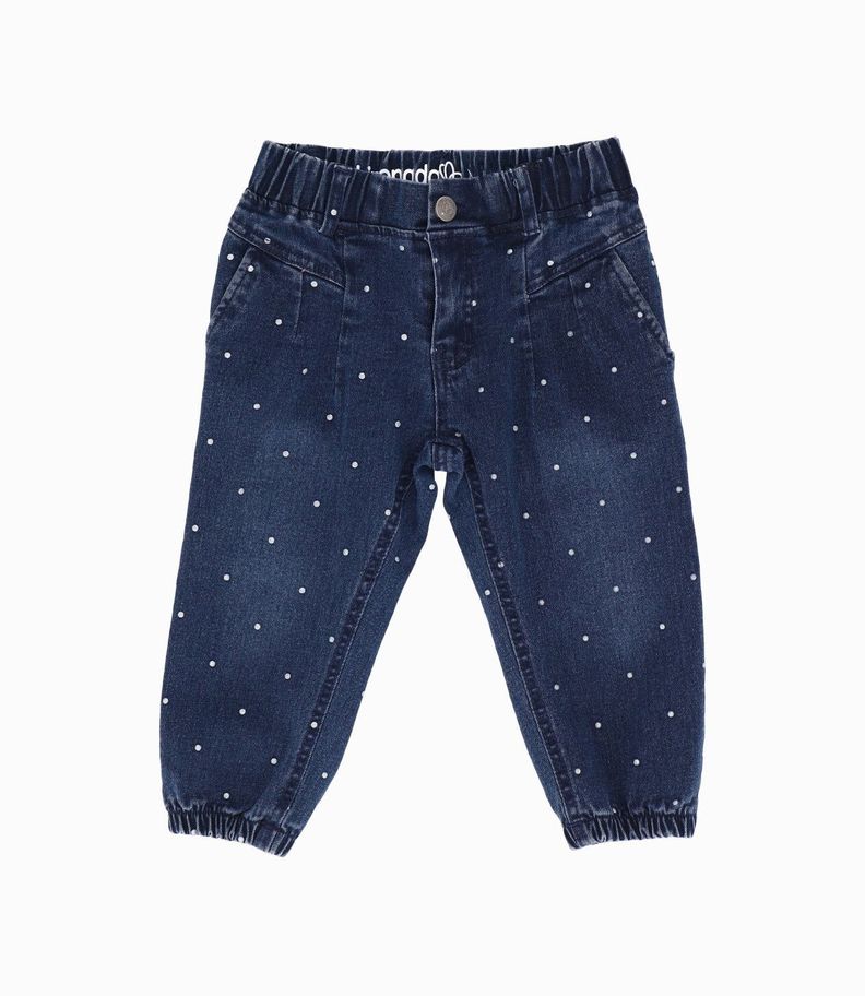 Jeans bebés con puntos azul marino Limonada-0