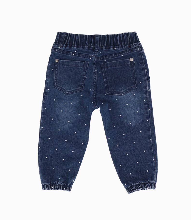 Jeans bebés con puntos azul marino Limonada-1
