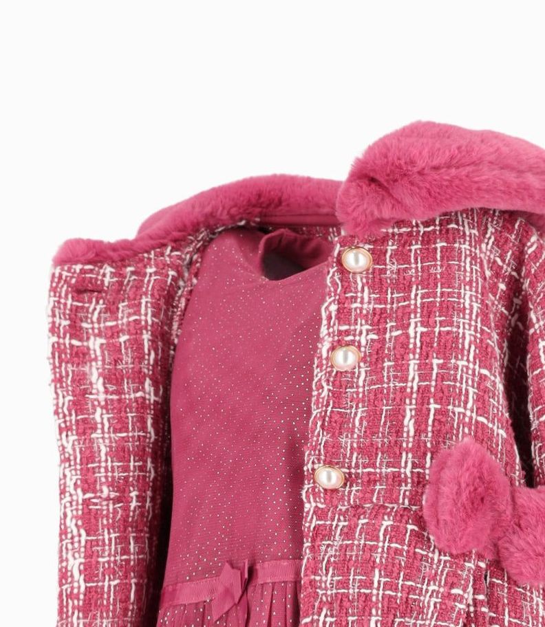 Conjunto bebés de vestido y abrigo burdeo Limonada-5