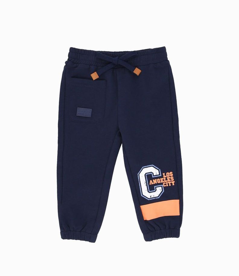 Pantalón de buzo bebés jogger azul marino Black and Blue-0