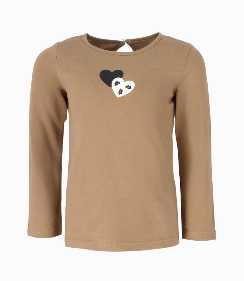 Polera niña con osito beige Limonada-0
