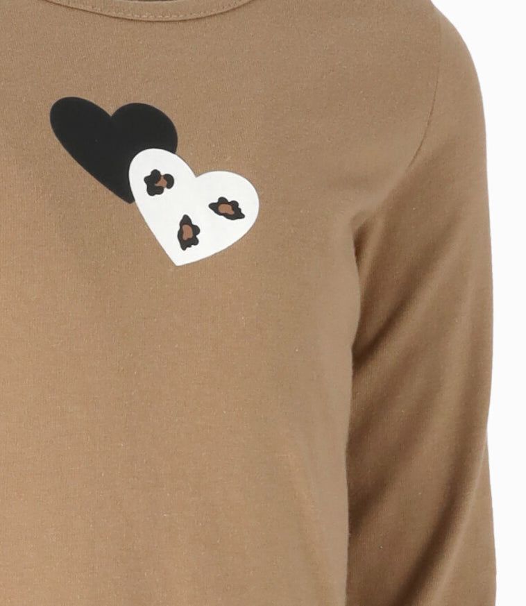 Polera niña con osito beige Limonada-2
