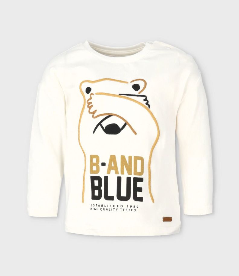 Polera bebés con oso blanco Black and Blue-0