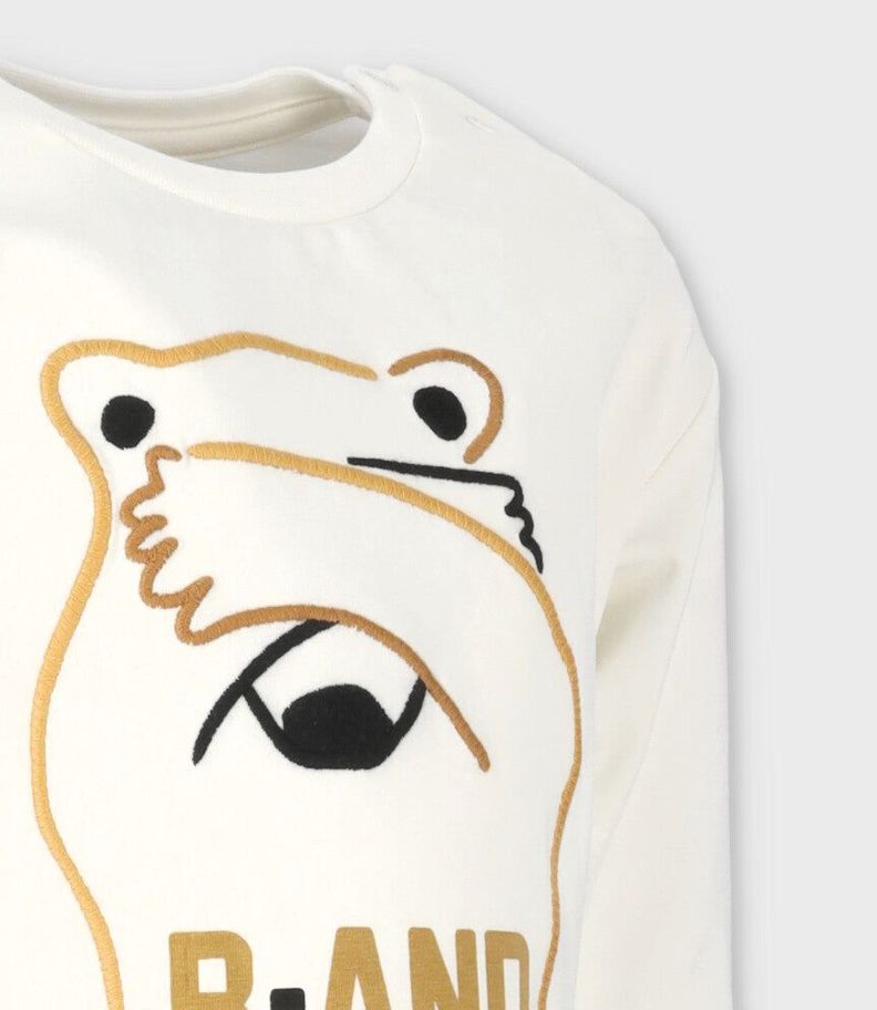 Polera bebés con oso blanco Black and Blue-2