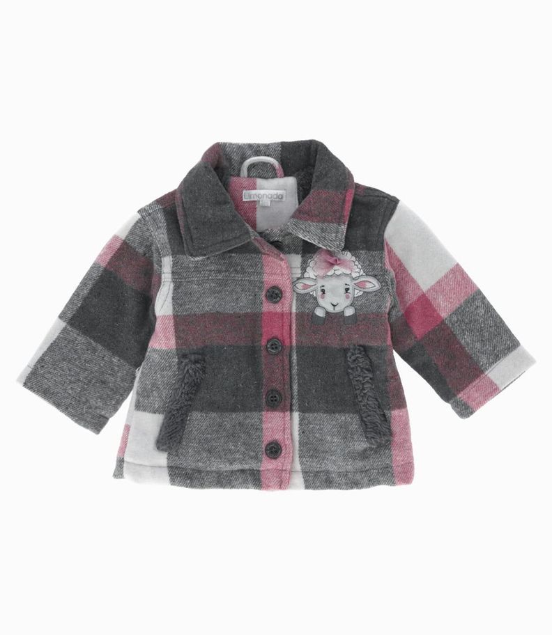 Chaqueta bebés cuadrillé gris Limonada-0