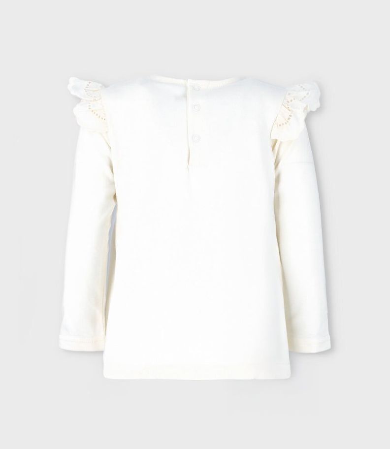 Polera niña con broderie blanco Limonada-1