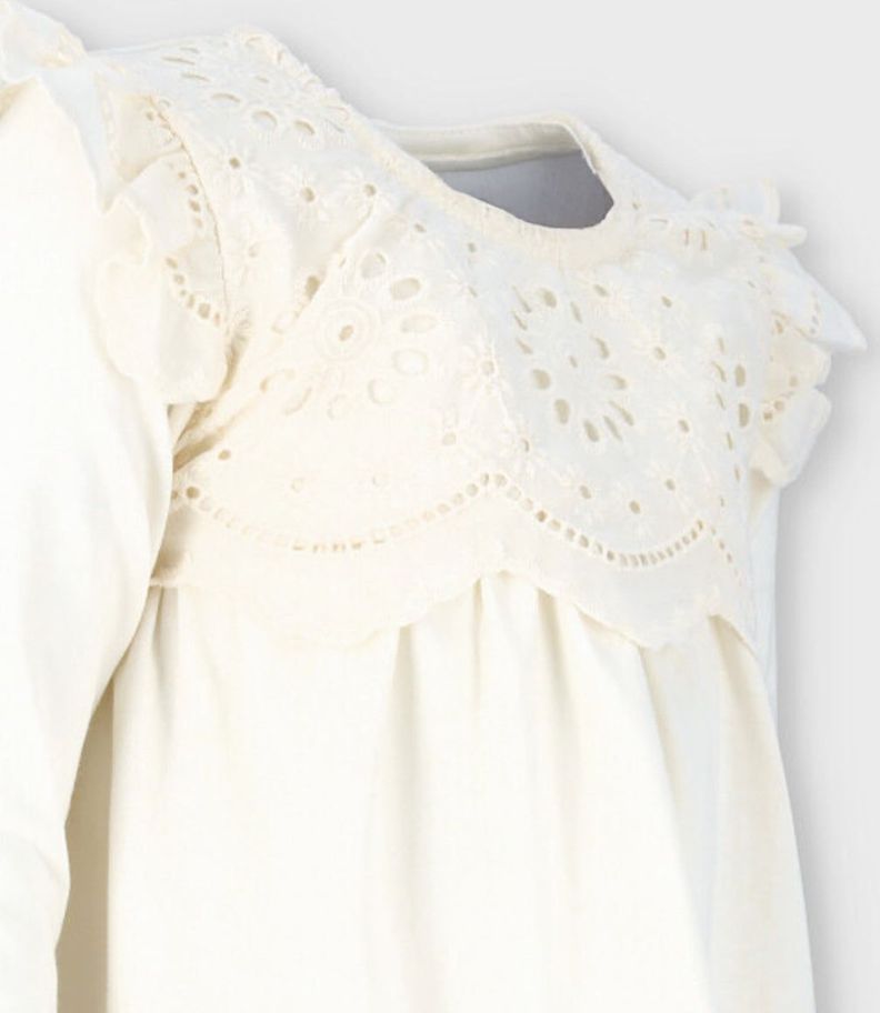 Polera niña con broderie blanco Limonada-2