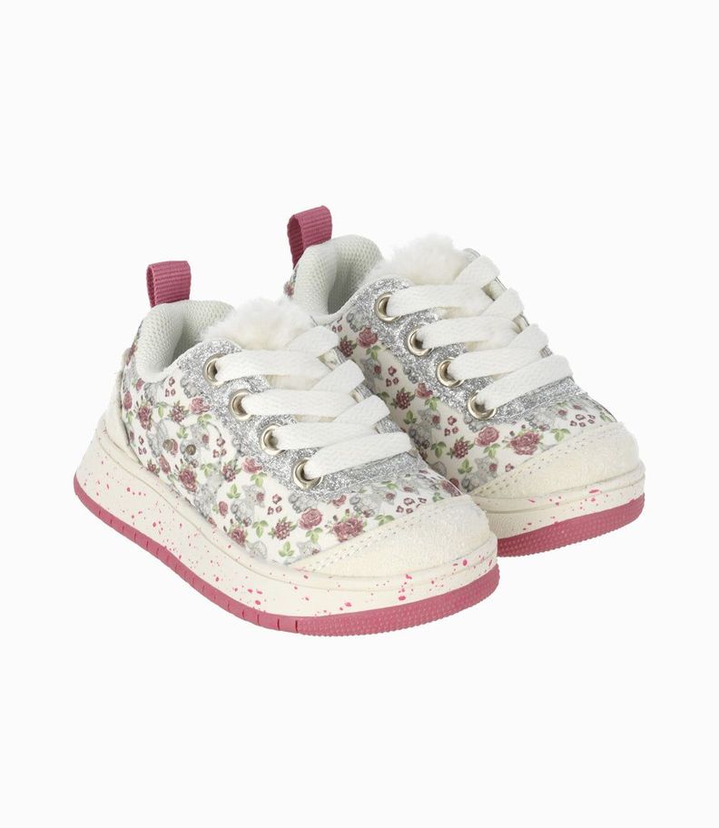 Zapatilla bebé niña con luces plateado Limonada-0