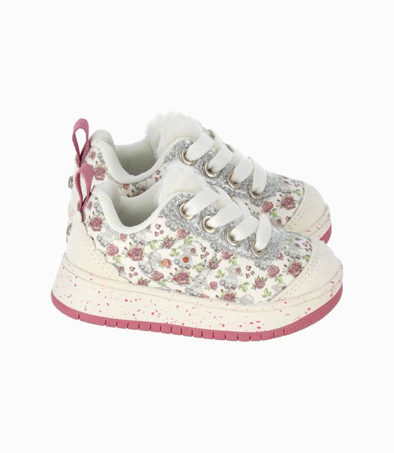 Zapatilla bebé niña con luces plateado Limonada-1