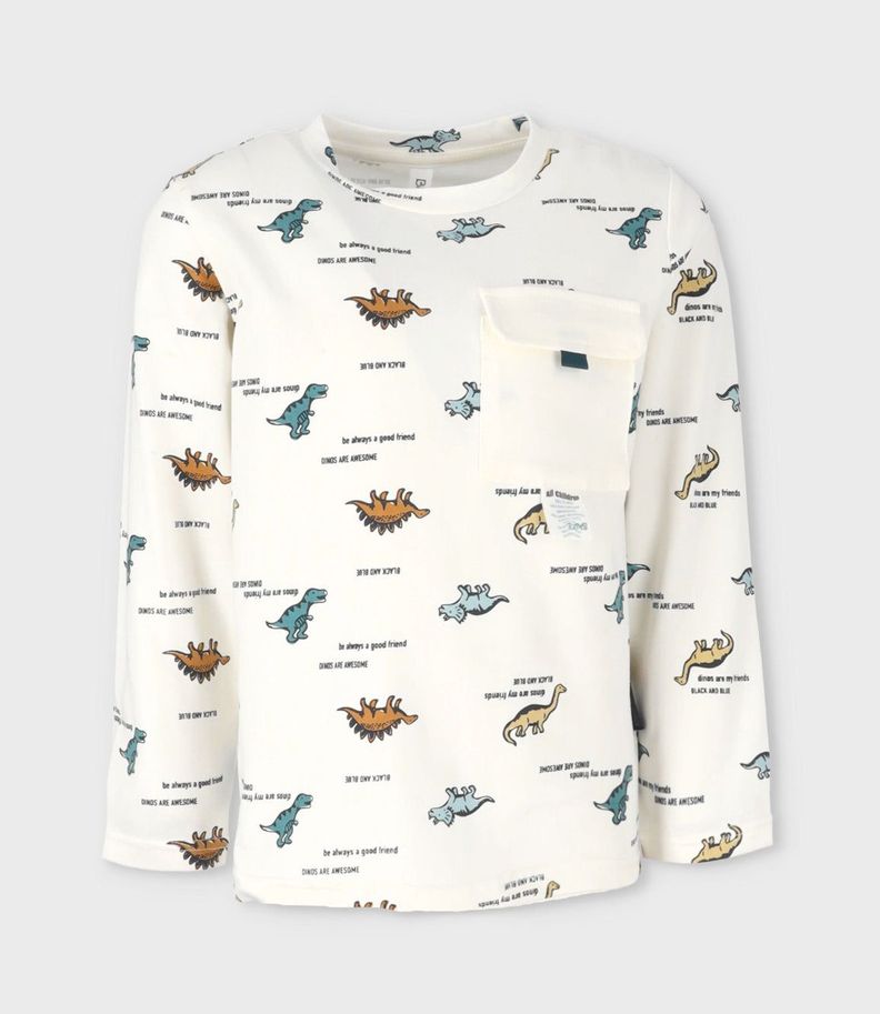 Polera niño con dinosaurios blanco Black and Blue-0