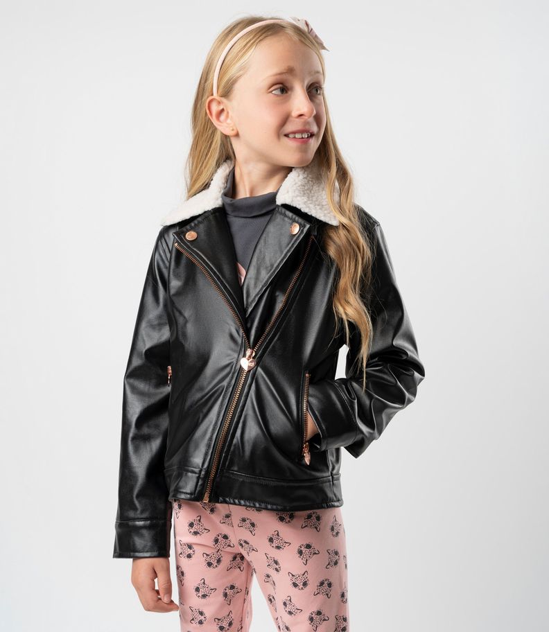 Chaqueta niña biker negro 4 Kids-0