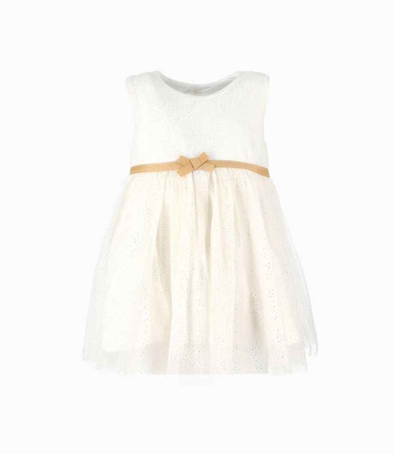 Conjunto bebés de vestido y abrigo blanco Limonada-1