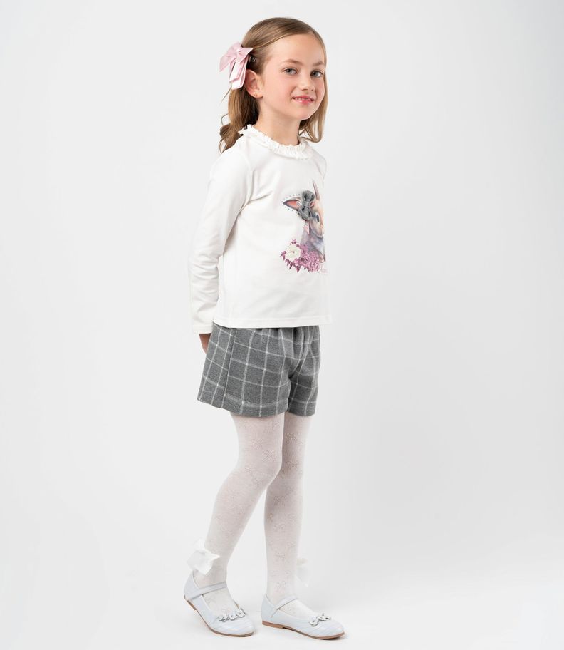 Conjunto niña de polera y shorts gris Limonada-0