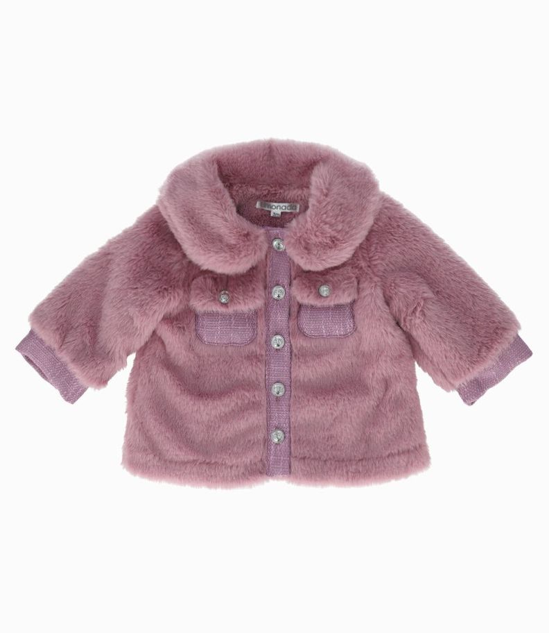 Chaqueta bebés sherpa blanco Limonada-0