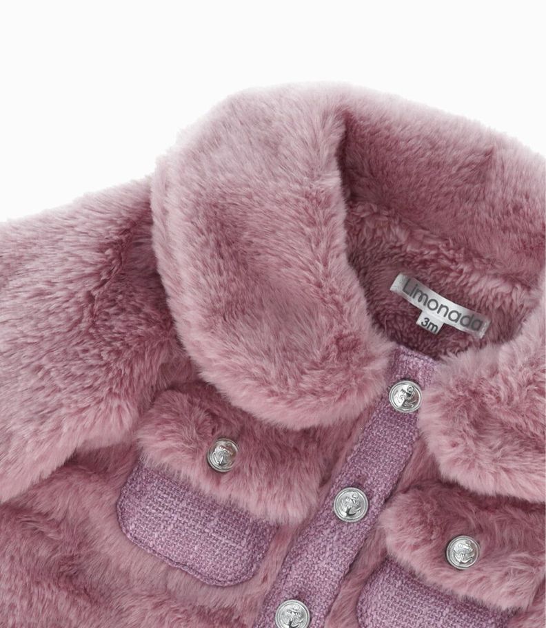Chaqueta bebés sherpa blanco Limonada-2