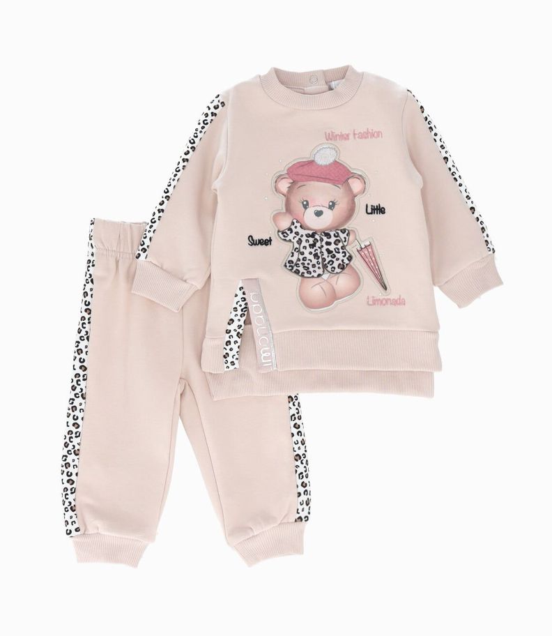 Conjunto bebés con oso beige Limonada-0