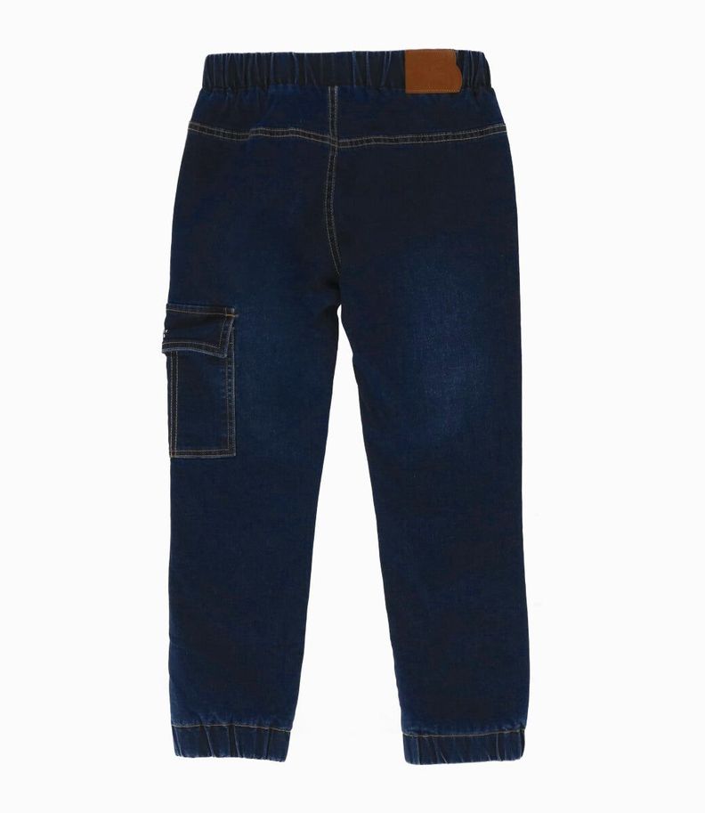 Jeans niño cargo denim azul Black and Blue-1