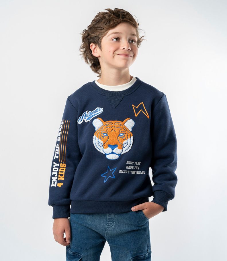 Polerón niño tigre azul 4 Kids-0