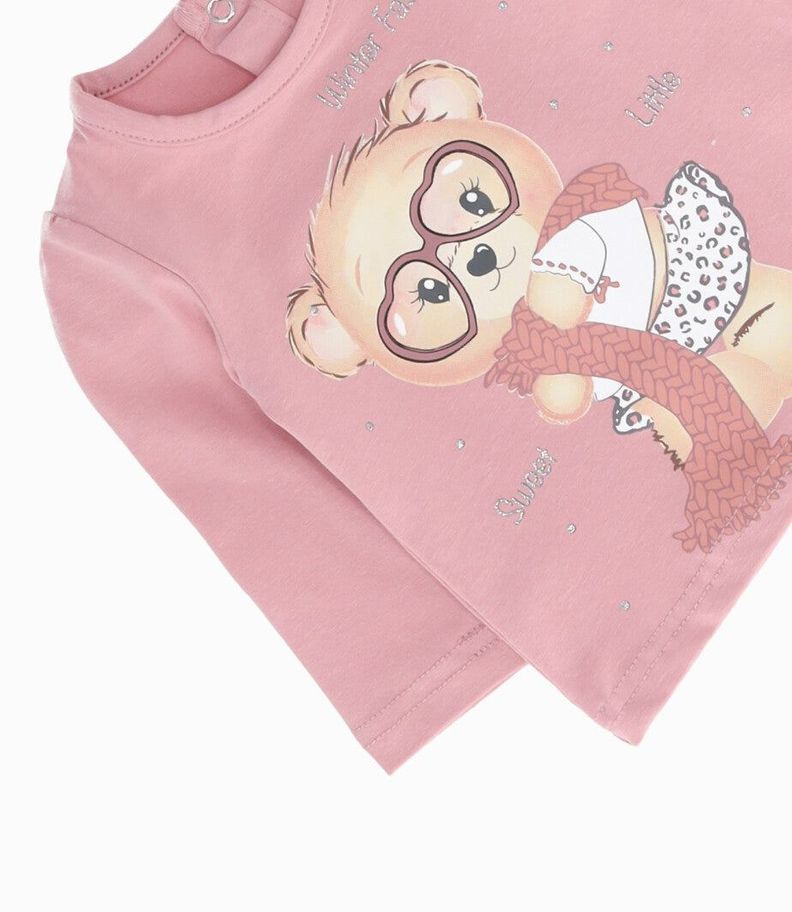 Polera bebés con osito palo rosa Limonada-2