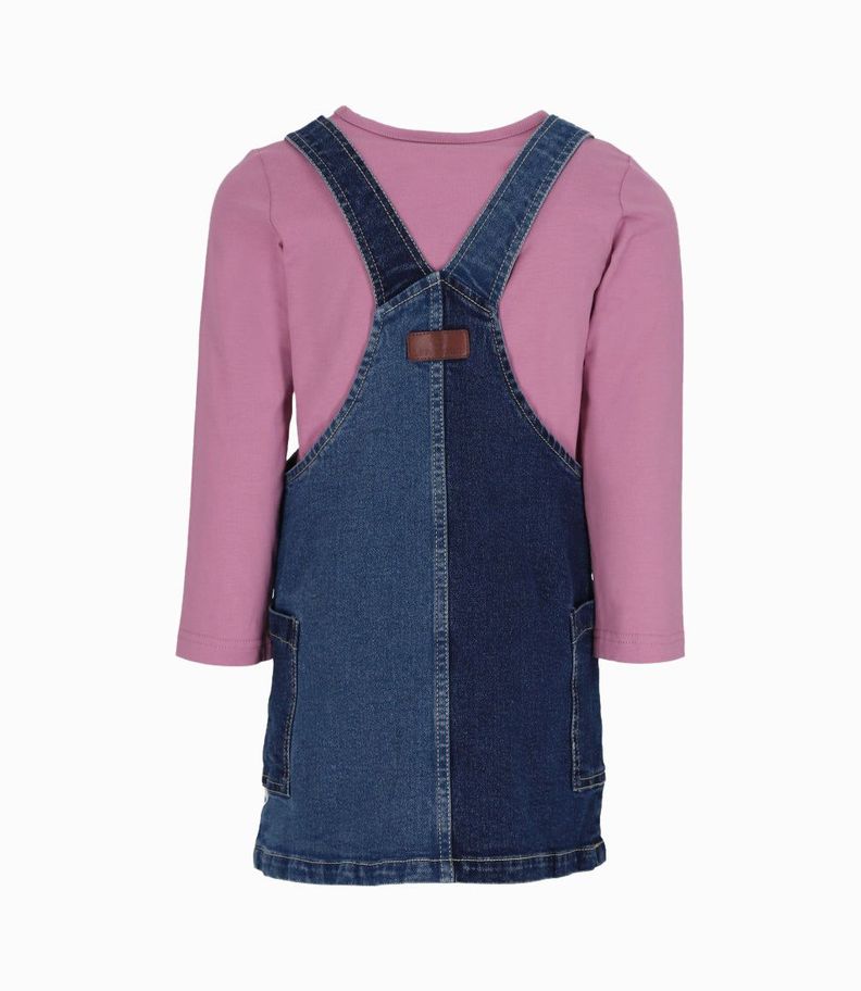 Vestido niña con polera azul marino Limonada-1