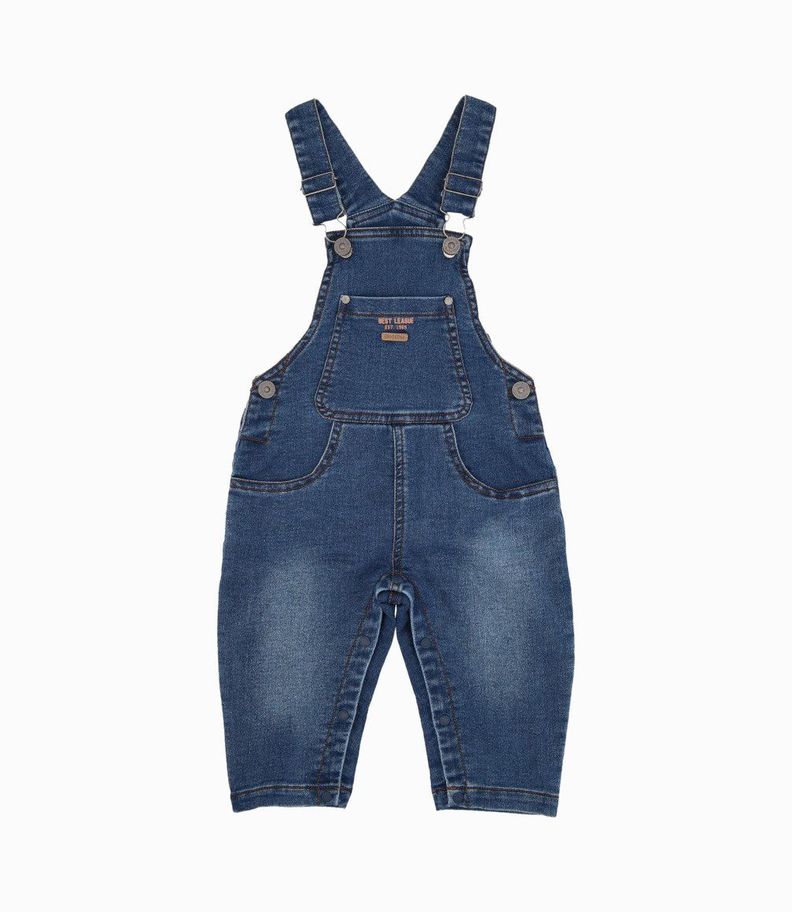 Jardinera bebés básica denim azul Black and Blue-0