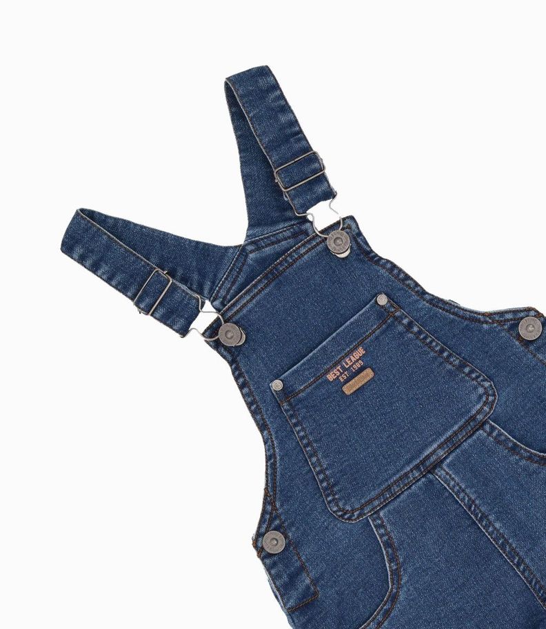 Jardinera bebés básica denim azul Black and Blue-2