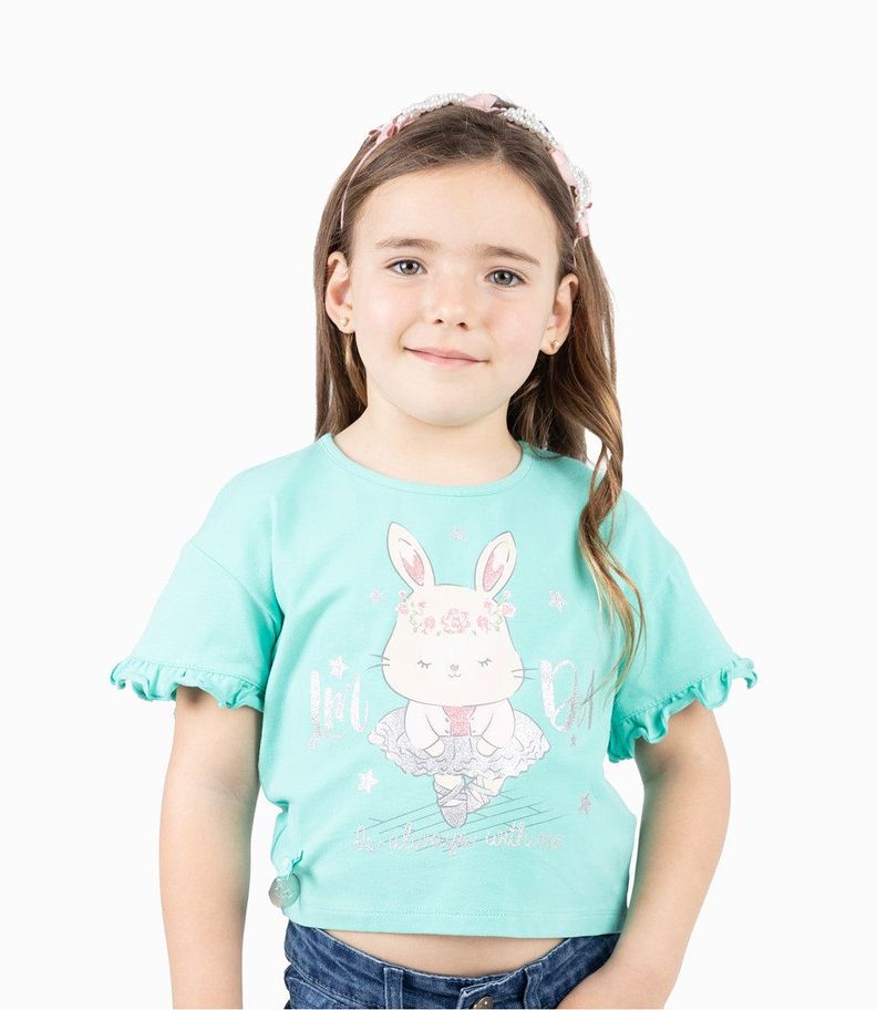 Polera Niña Con Conejo