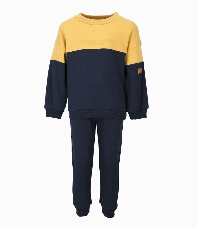 Buzo niño tricolor mostaza Black and Blue-0