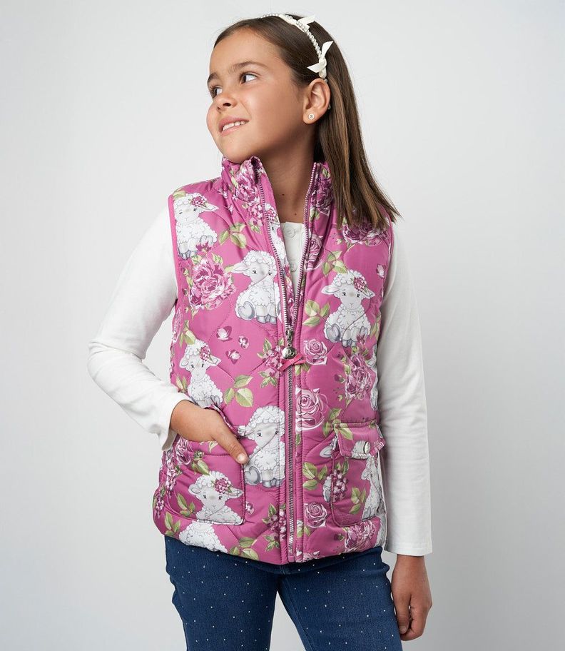 Parka niña sin mangas palo rosa Limonada-0