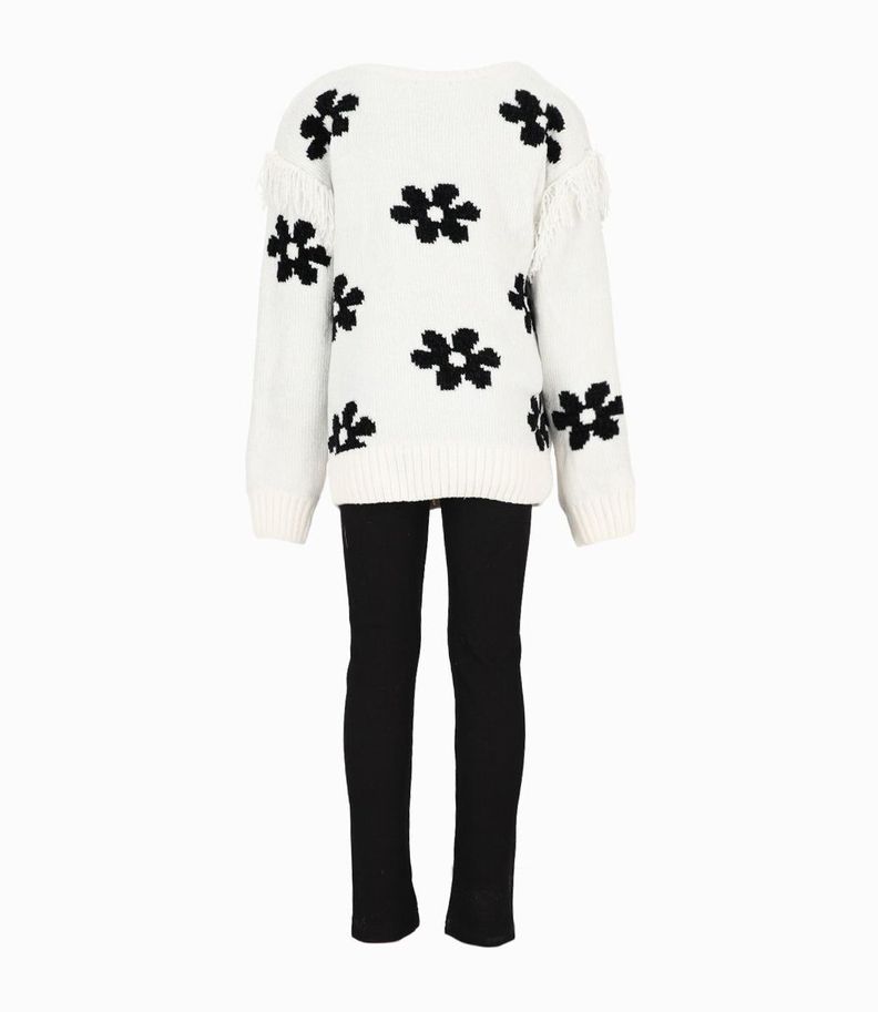Conjunto niña con flores negro Limonada-2