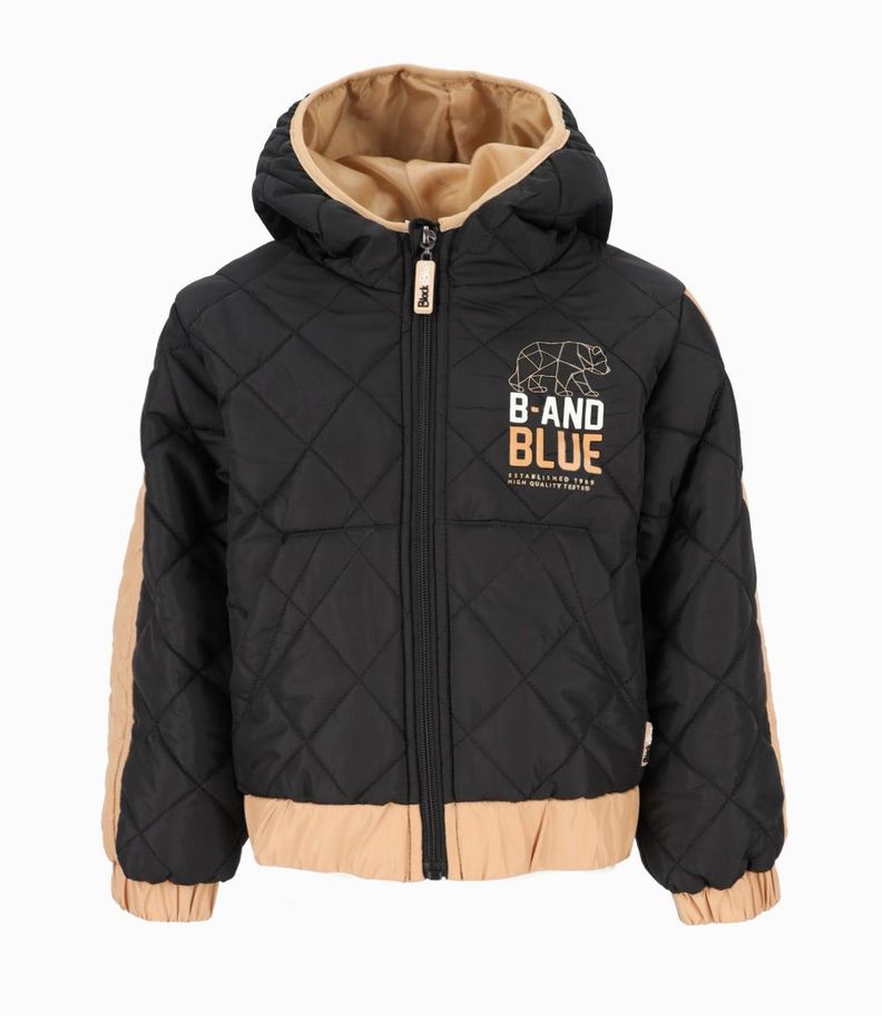 Parka niño quilt negro Black and Blue-0