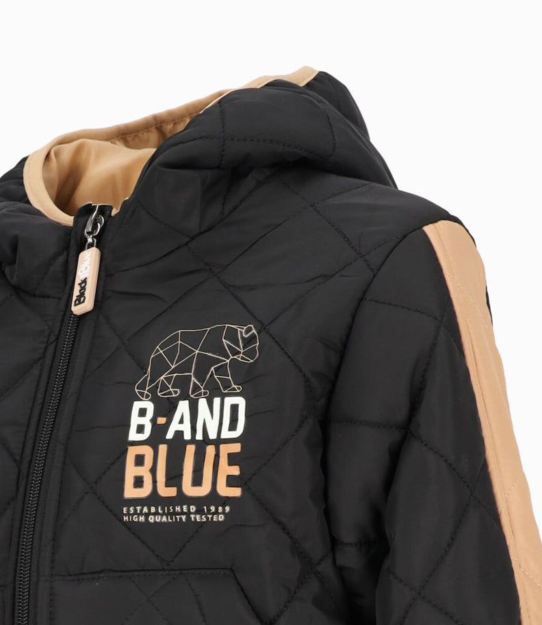 Parka niño quilt negro Black and Blue-2