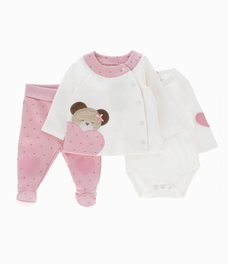 Conjunto recién nacida 3 piezas blanco 4 Kids-0