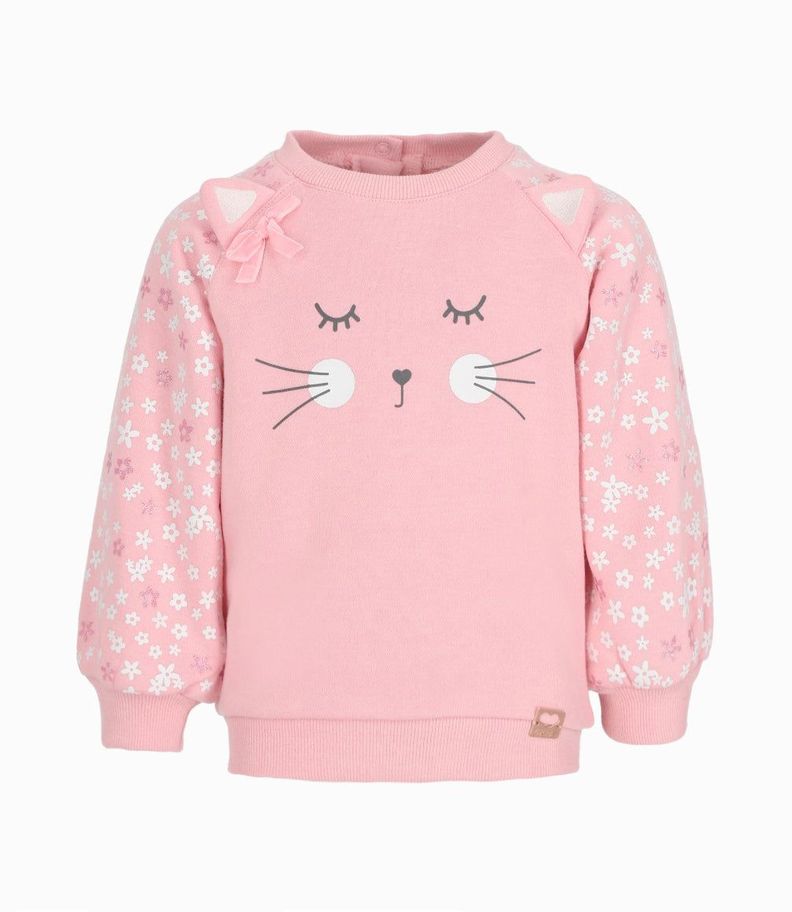 Polerón bebés con gato rosado 4 Kids-1