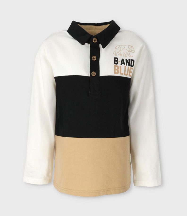 Polera niño con cuello blanco Black and Blue-0