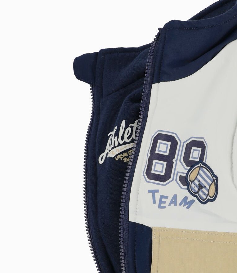 Parka bebés reversible azul marino Black and Blue-3