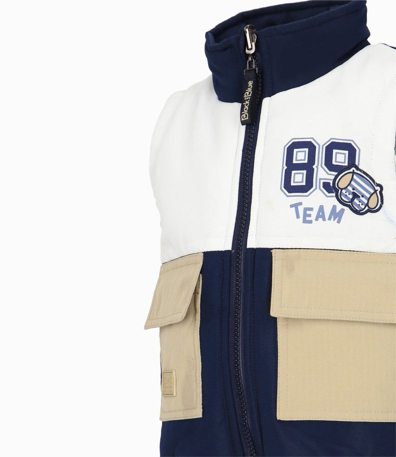 Parka bebés reversible azul marino Black and Blue-5