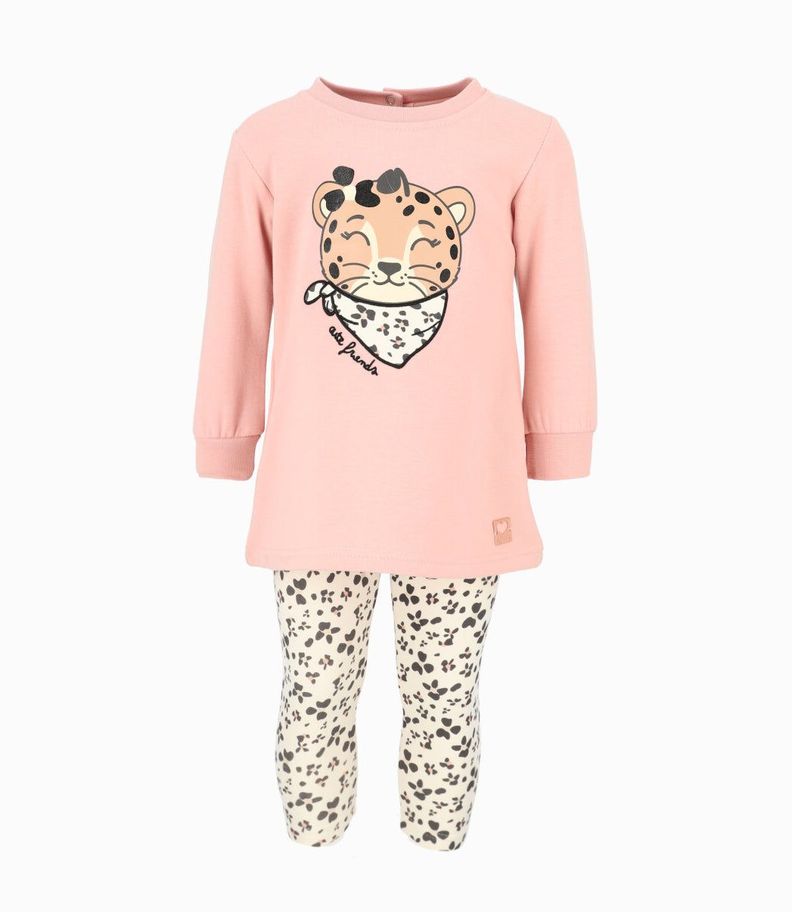 Conjunto bebés con flores rosado 4 Kids-0
