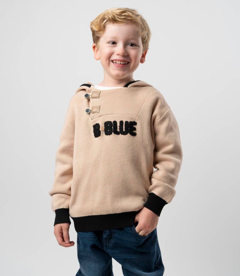 Chaleco niño tejido beige Black and Blue-0