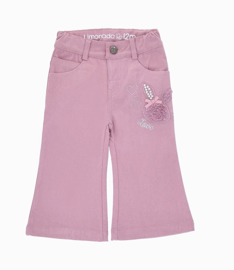 Pantalón bebé wide leg palo rosa Limonada-0