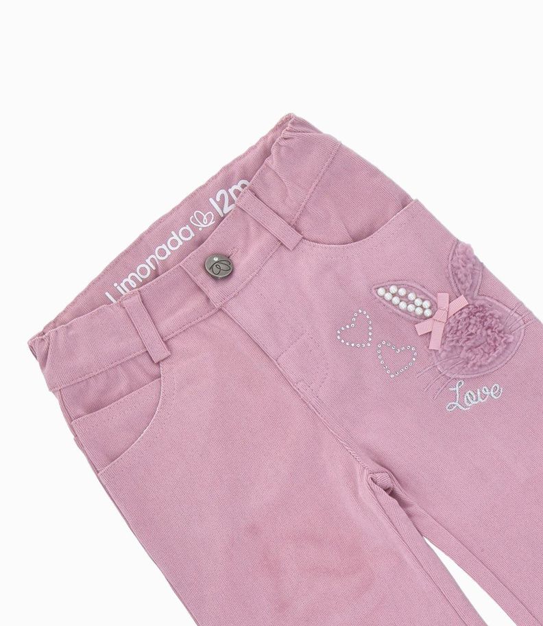 Pantalón bebé wide leg palo rosa Limonada-2
