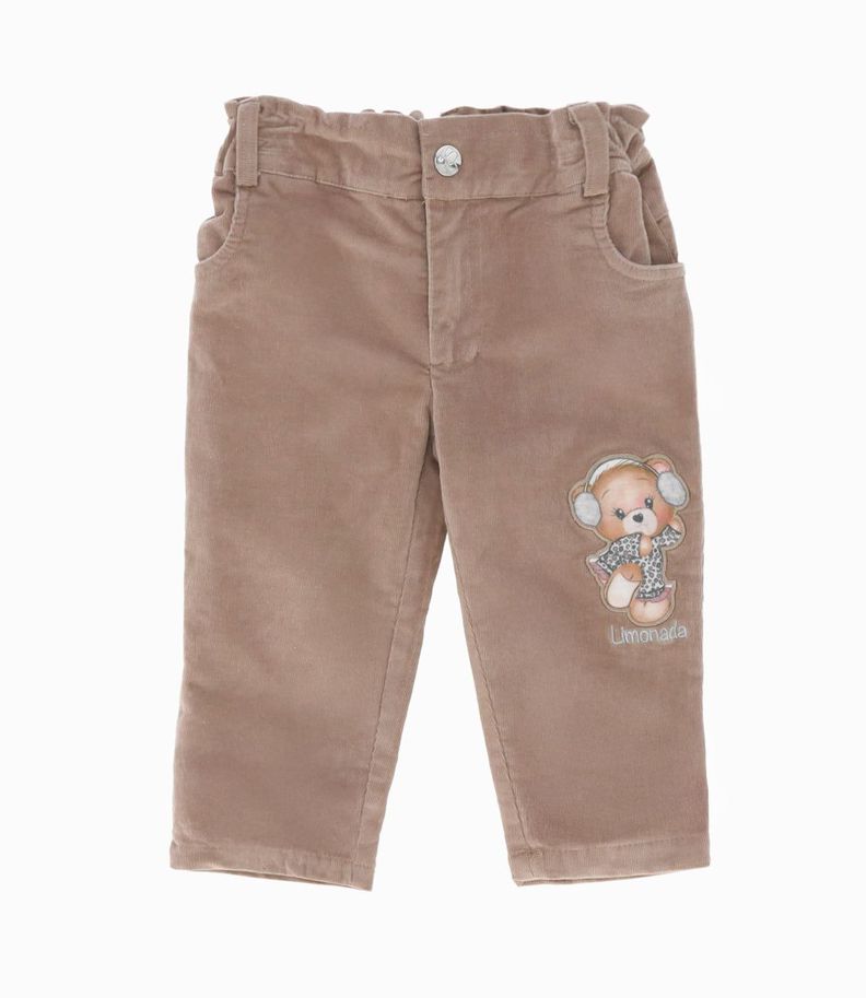 Pantalón bebés con osito beige Limonada-0