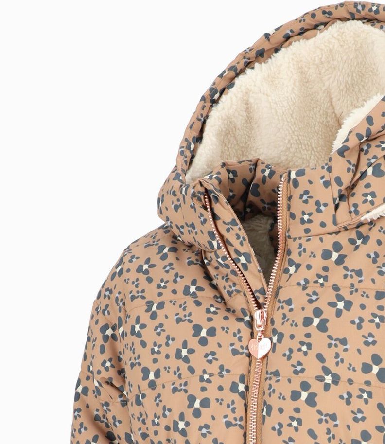 Parka niña con flores café 4 Kids-2