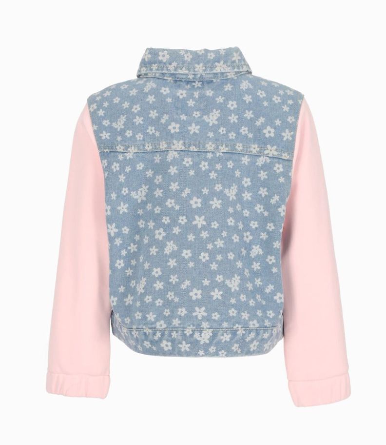 Chaqueta niña floreada celeste 4 Kids-2