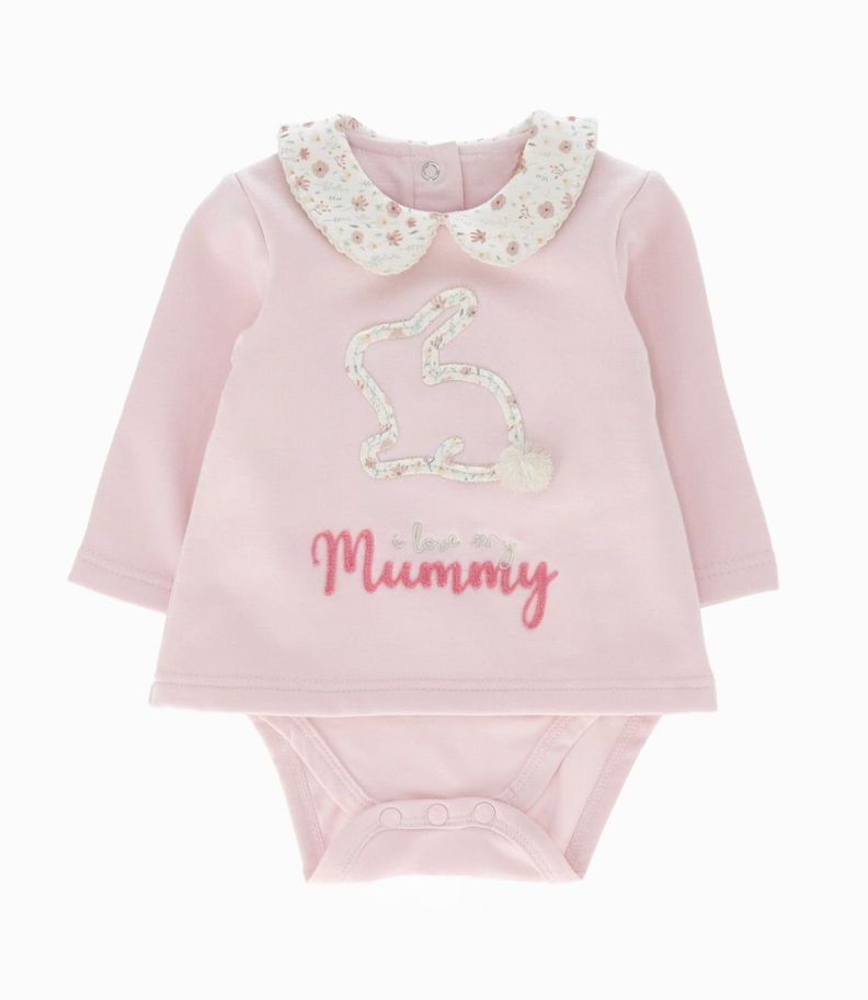 Conjunto recién nacida con conejo rosado 4 Kids-1