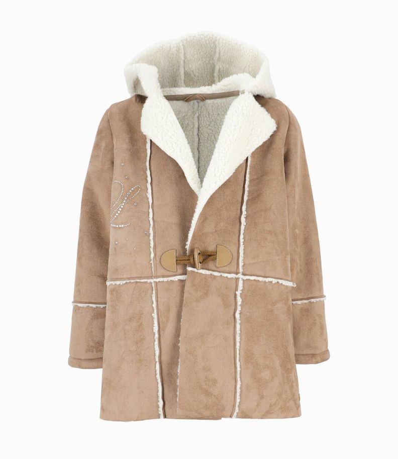Abrigo niña gamulán beige Limonada-0