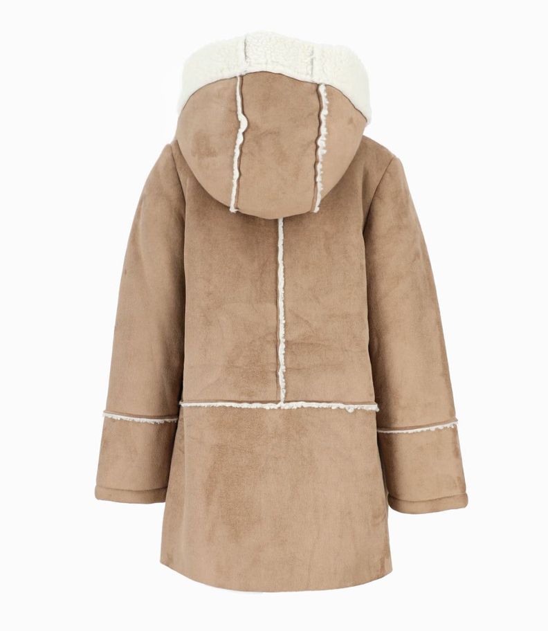 Abrigo niña gamulán beige Limonada-1