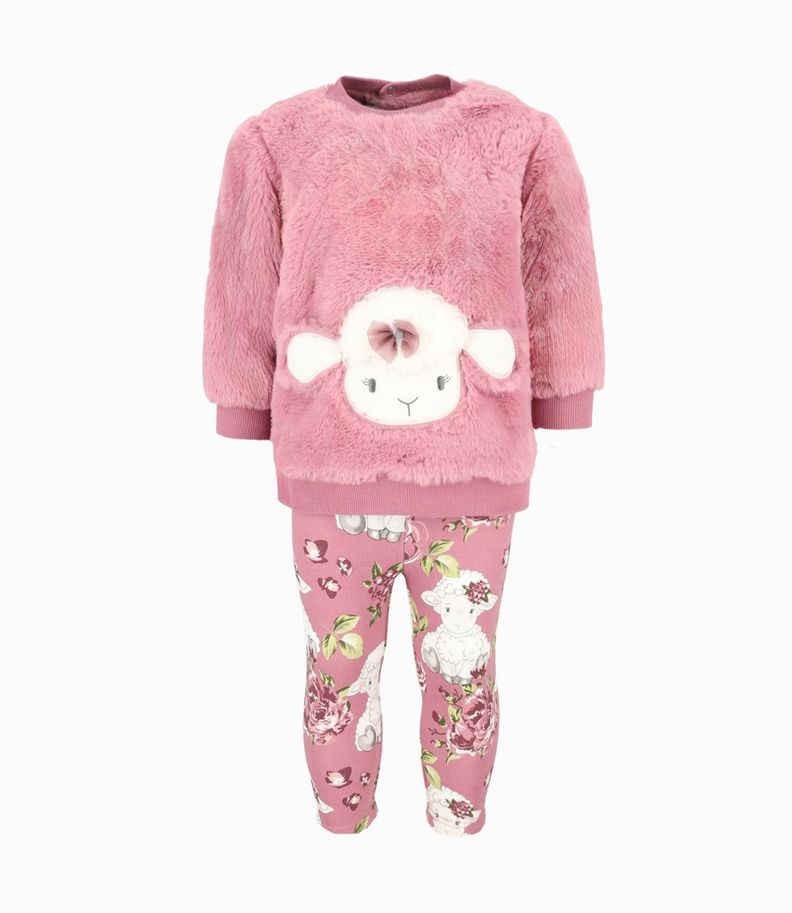 Conjunto bebés con oveja burdeo Limonada-0